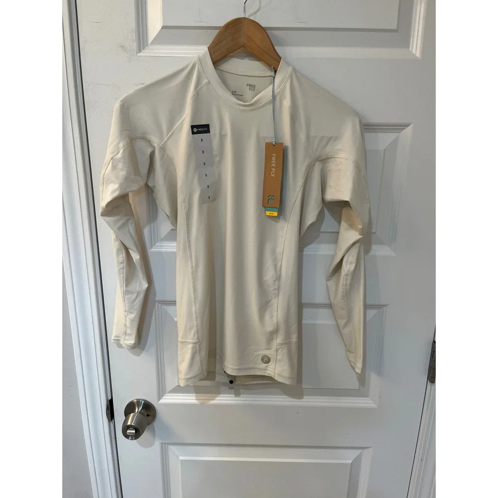Free Fly Mens Pinnacle Rash Guard Birch Long Sleeve UPF 50+ Swim Shirt S NEW‎